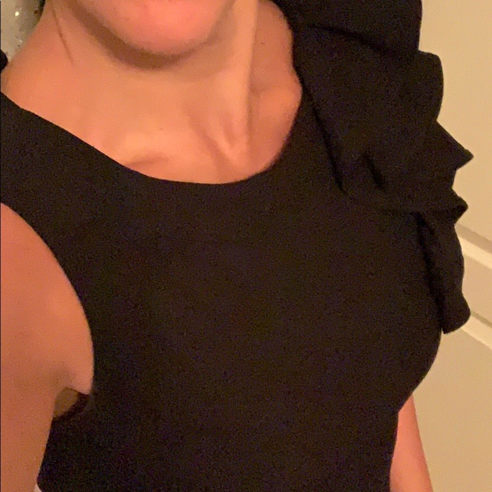 Calvin Klein black ruffle dress